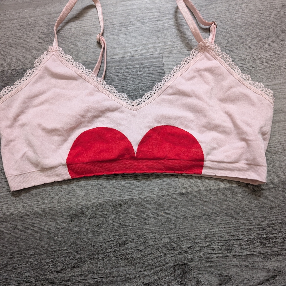 Victoria's Secret Pink and Red Lace Bralette
